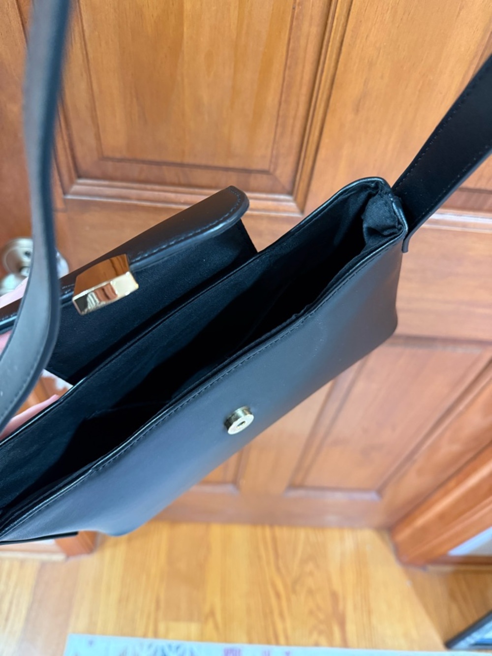 Classic Black Shoulder Bag with Gold Hardware - Picture 3 of 3